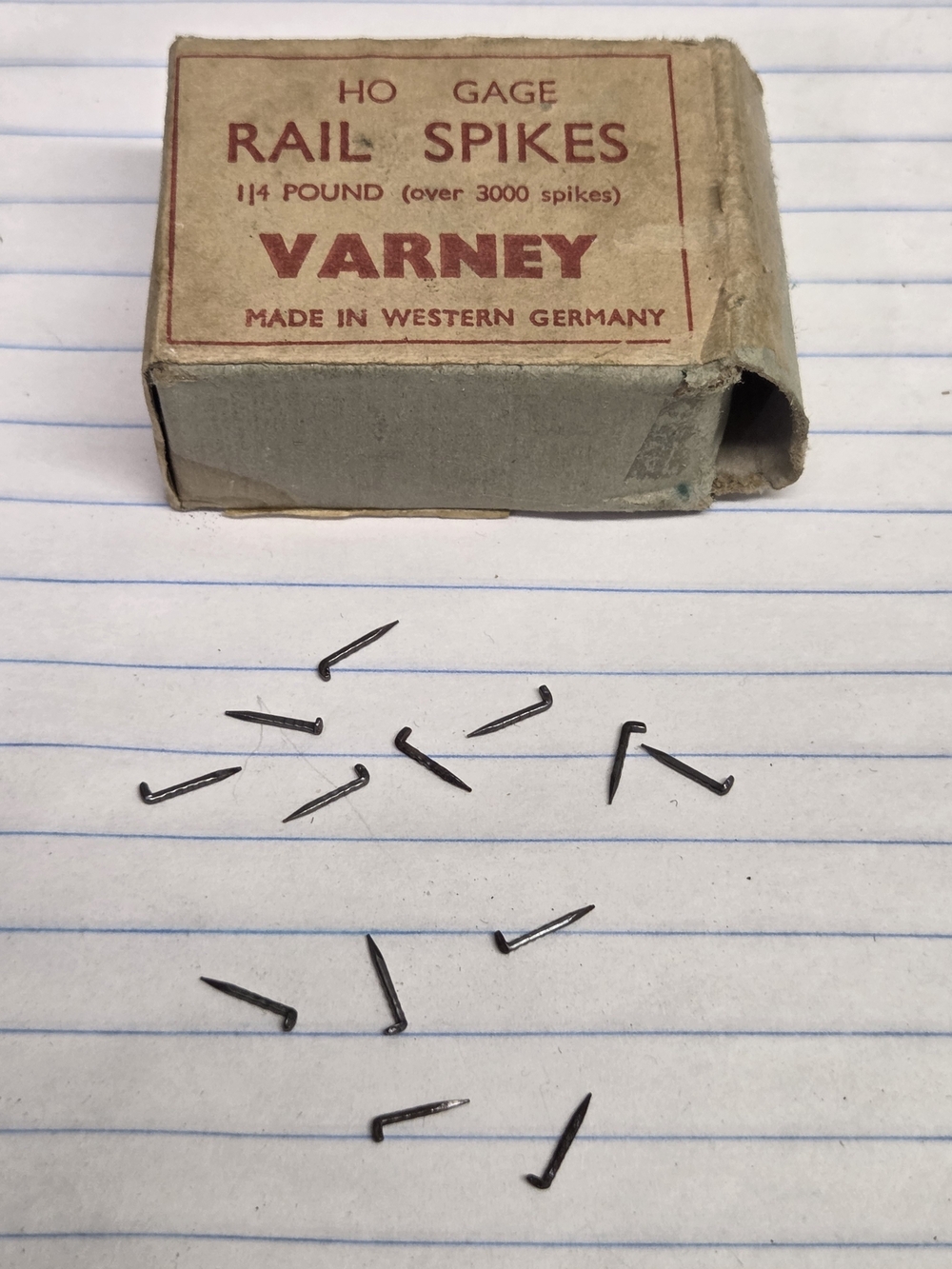 Toy Train Set Miniature Rail Spikes - HO Gauge, 1/4 #